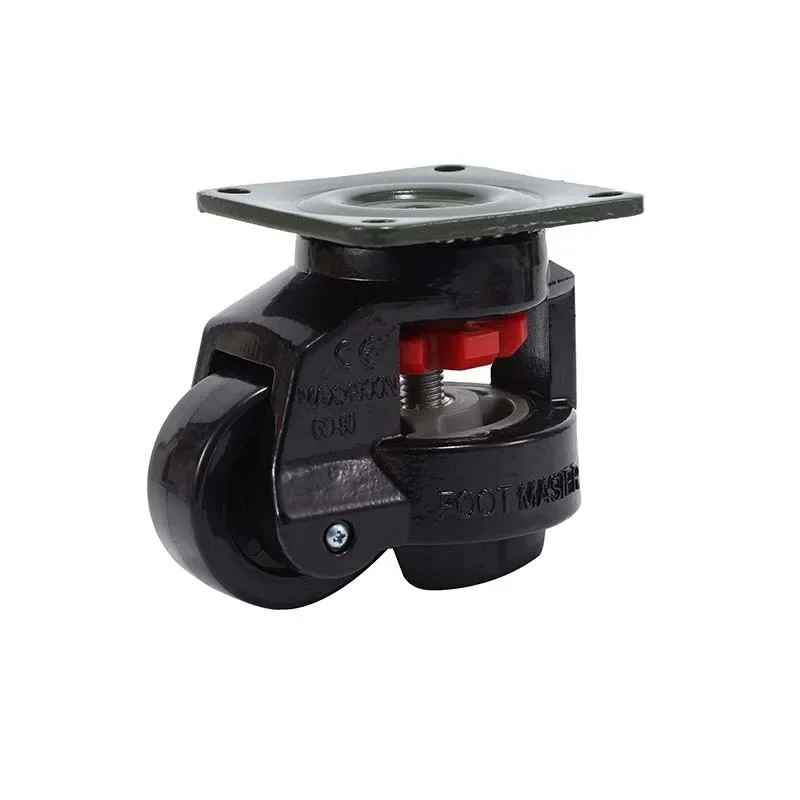 4pcs rapDuty Nylon Niveau Réglage Roulette GD-40F Haute Qualité Industriel Rouleau Roue Droeling Roulettes Noir