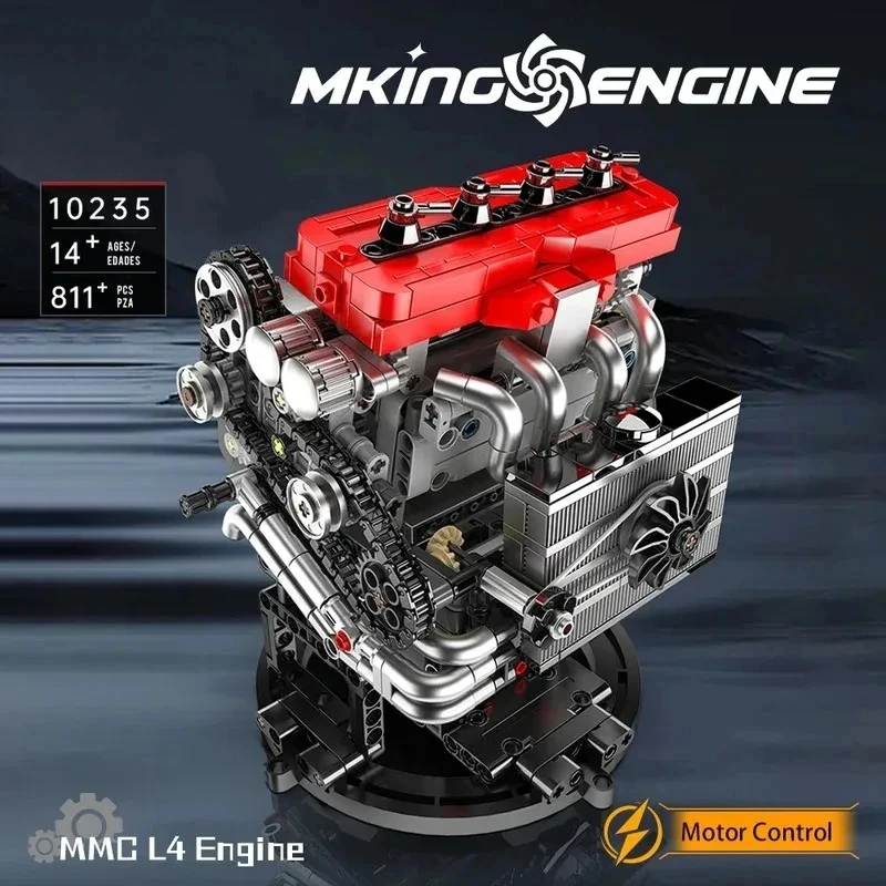 

Конструктор Mould King 10235 MMC L4 Engine Model — развивающий набор для сборки, креативные игрушки, строительные блоки, подарок на Рождество для детей.