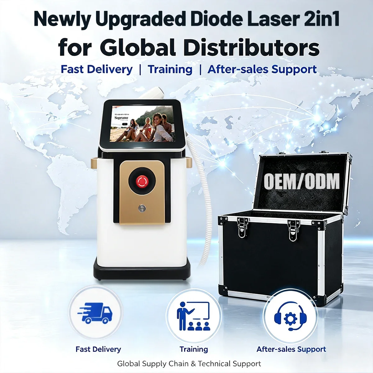 6000W Diode Laser Hair Removal Device Cooling Handle 6 Waves 755 808 810 830 940 1064nnm Permanent Hair Removal Wholesale Price