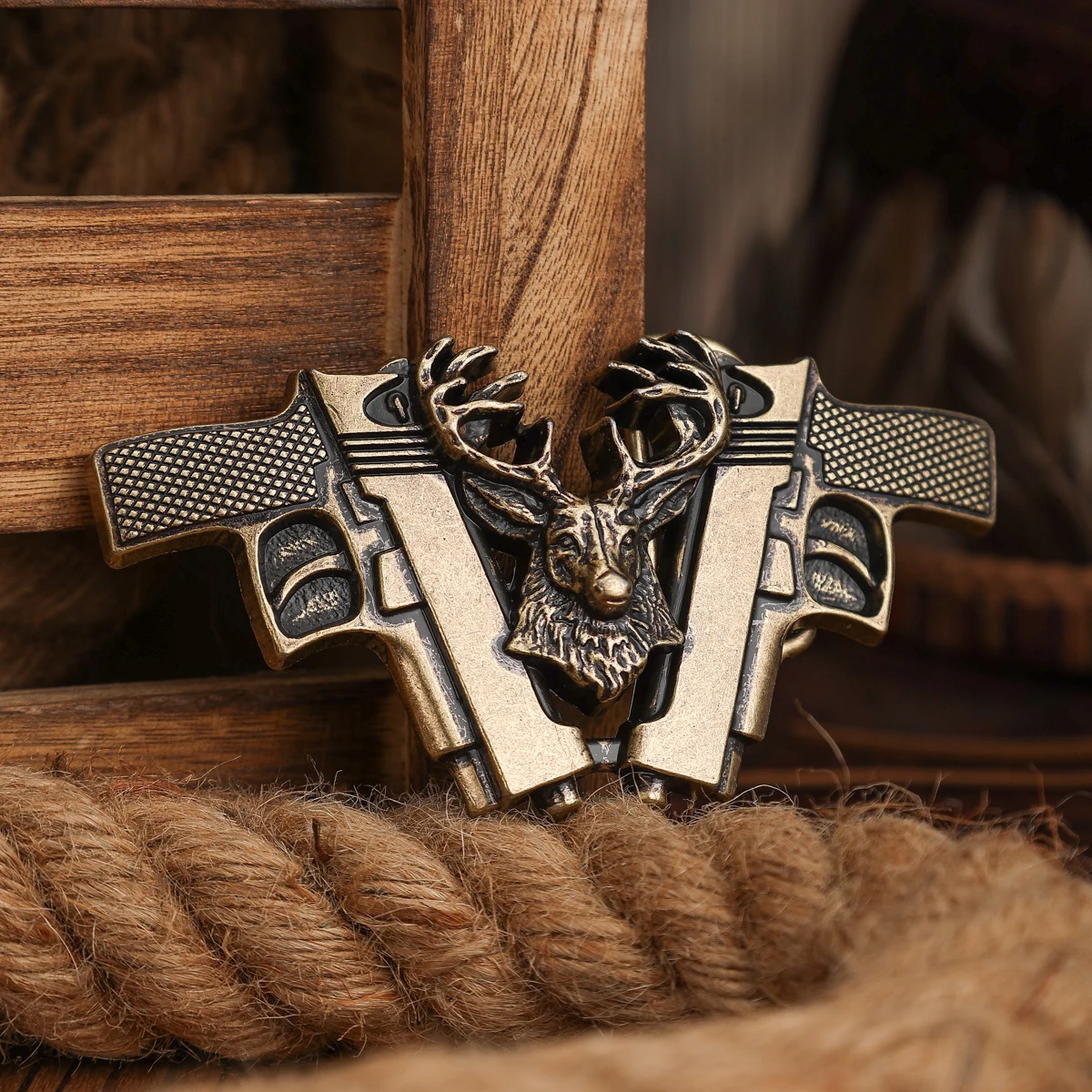 A Western-Style Belt Buckle, Metal Buckle, Gun Model Belt Buckle, Single Buckle