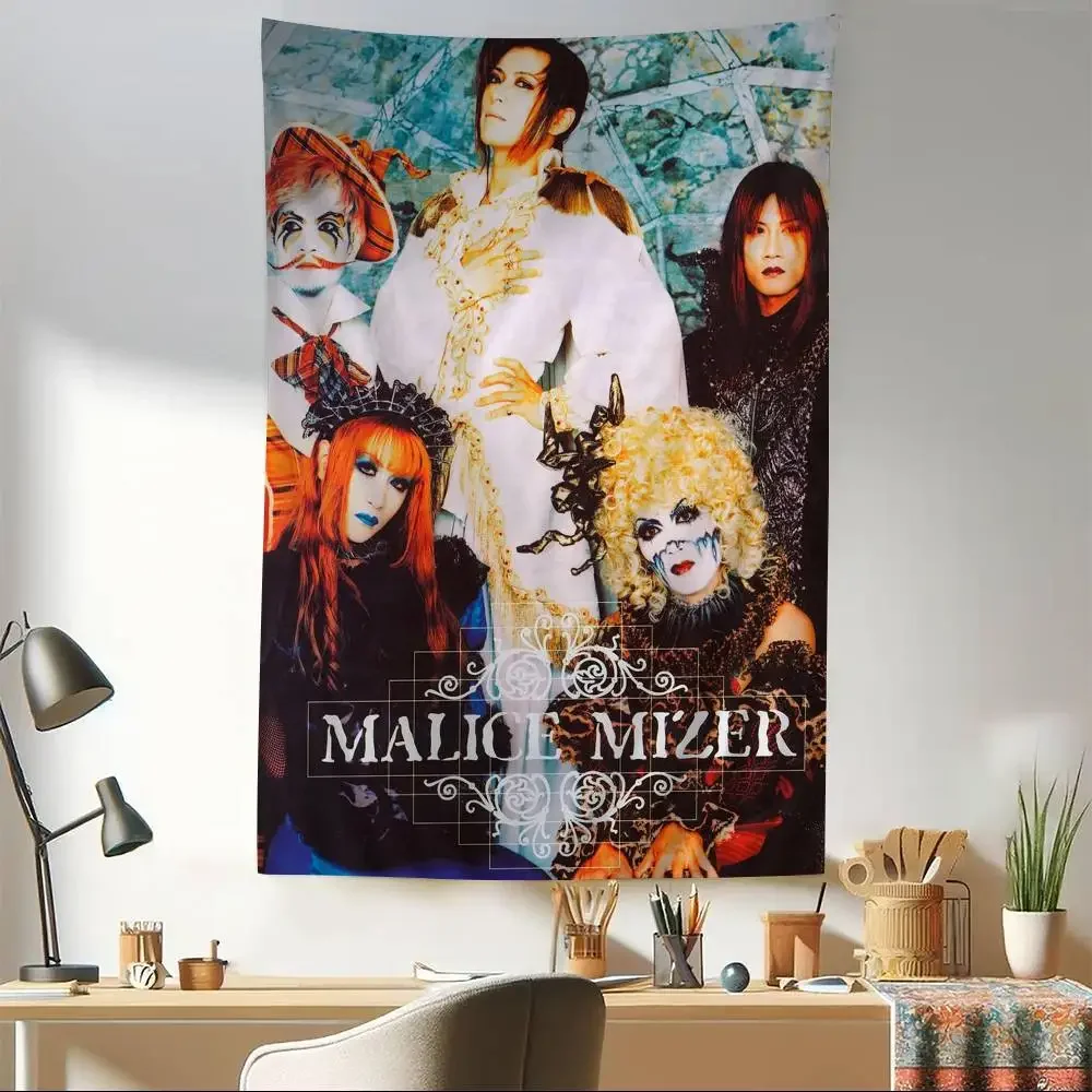 Band M-Malice M-Mizer Colorful Tapestry Wall Hanging Cheap Hippie Wall Hanging Bohemian Wall Tapestries Mandala Wall Hanging