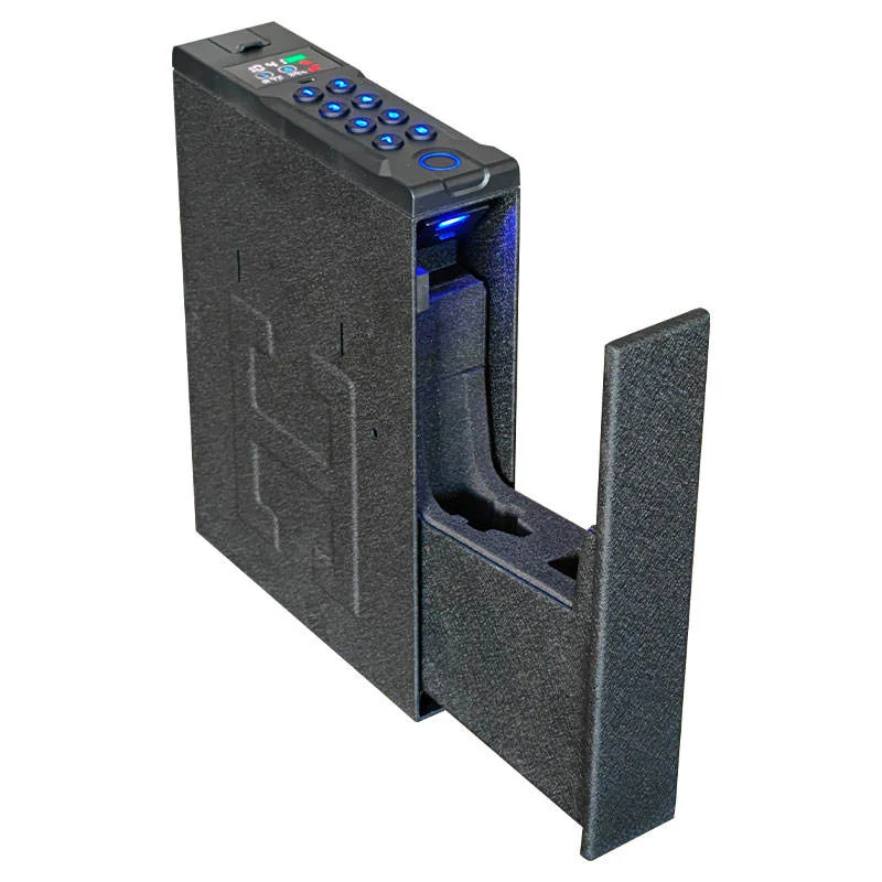 Biometric Fingerprint Gun Safe with 3-Way Quick Access Slider Wall/Mounted Bedside Nightstand Storage