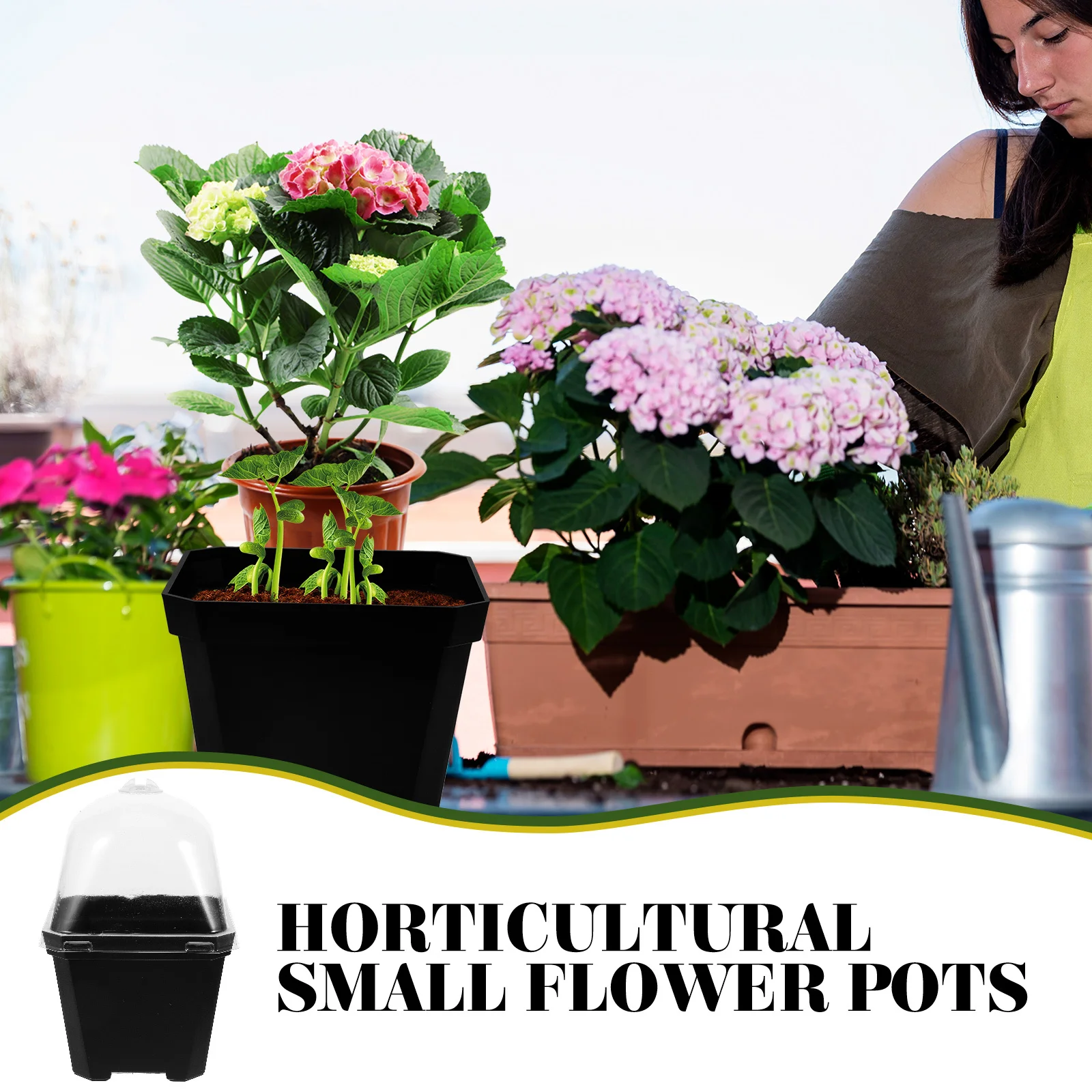 

5Sets Thick Plastic Plant Nursery Pots Clear Durable for Succulent Home Garden Flower Planting Nursery Planter