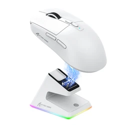 Ratón ATTACK SHARK X6, conexión triple modo Bluetooth PAW3395, Base de carga magnética táctil RGB, ratón Macro para juegos