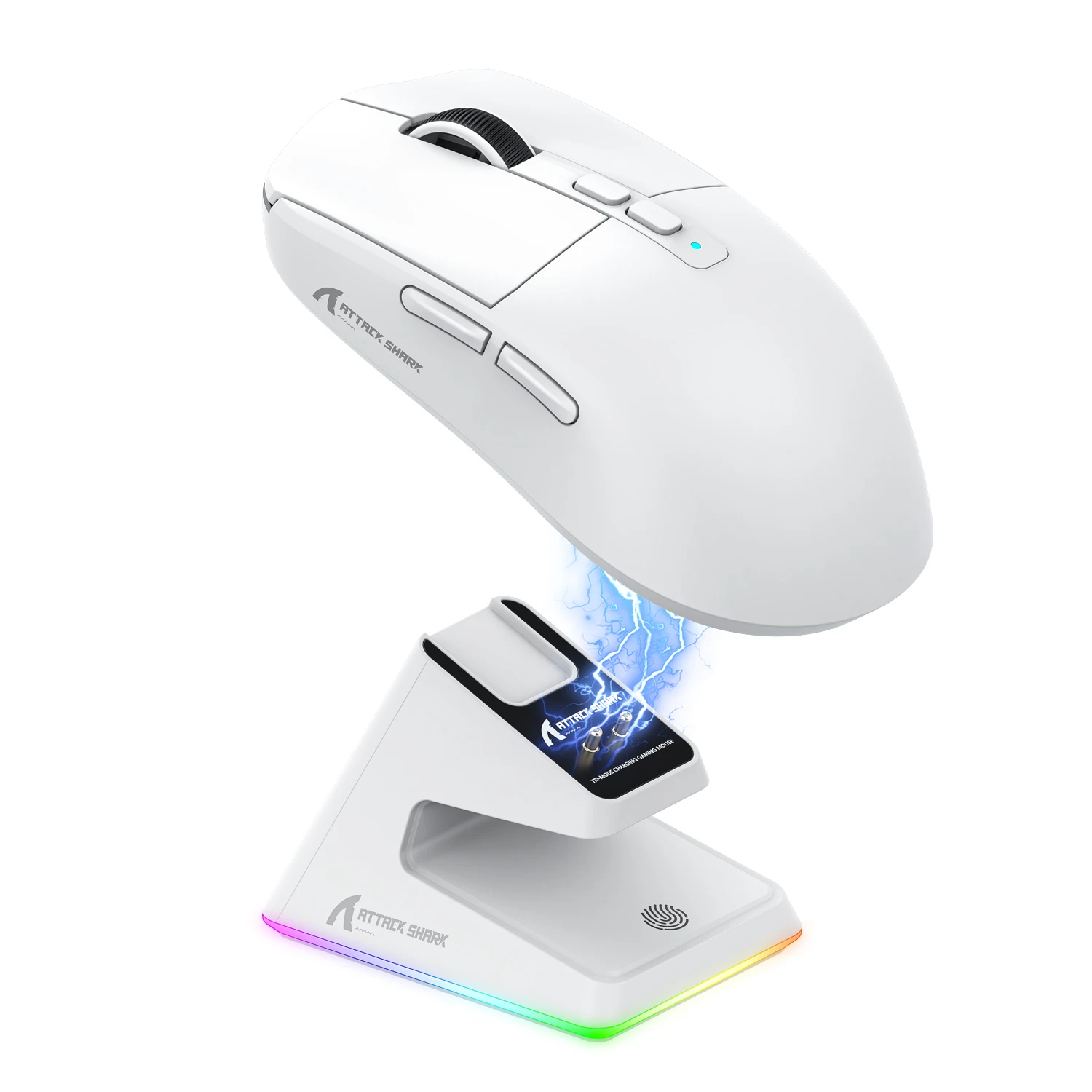 ATTACK SHARK X6 Mouse,PAW3395 Bluetooth Tri-Mode Connection,RGB Touch Magnetic Charging Base,Macro Gaming Mouse