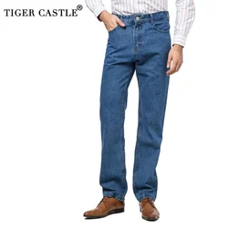 100% Cotton Mens Casual Jeans Pants Spring Autumn Male Long Blue Straight Denim Overalls Casual High Quality Reagular Fit Jeans