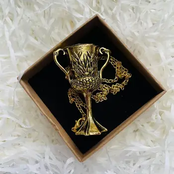 ダークロード-ゴールデンカップラッジャーロゴペンダントネックレス,ヴィンテージギフトボックス,女性用2個セット,ハロウィンコスチュームギフト