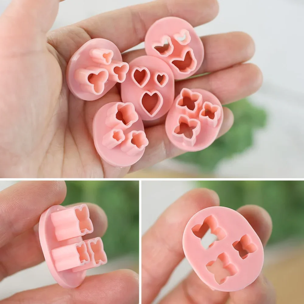 Flowers Polymer Clay Earring Cutters Embossed Daisy Rose Clay Cutters For Jewelry Pendant Necklace Making Christmas