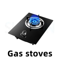 Household Gas Stove Hob Gas Burner Built-in Gas Cooker Desktop Gas Cooktop Timed Liquefied Gas Stove Cooktop estufa de gas