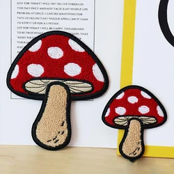 1 Pair Red Mushroom Parches for Clothes DIY Towel Embroidery Repair