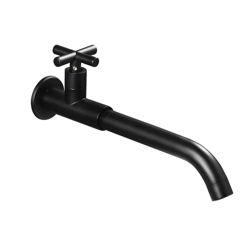

Antique 4 points black ins wind lengthened single cold mop pool bathroom basin, splash-proof toilet into the wall copper faucet