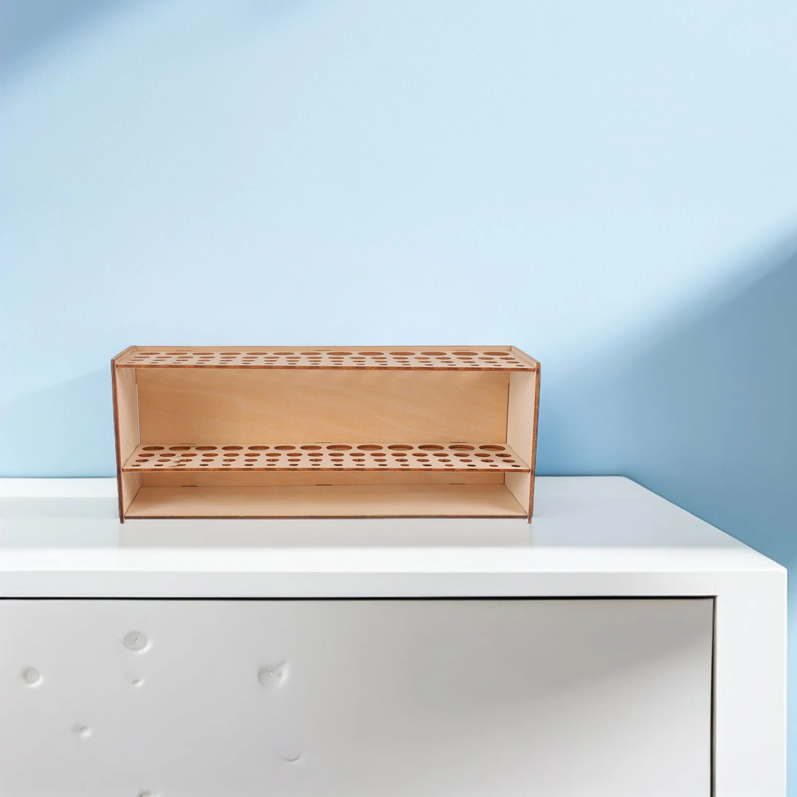 Wooden Pen Holder Stand Multi Functional Desktop Organizer Wall Mount Paint Brush Storage Rack Wood Pencil Display Station