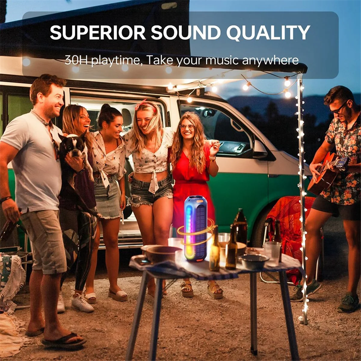 

2025+Magnetic Bluetooth Speaker,Golf Speaker with Solar Charging,Outdoor Waterproof Portable Wireless,for Golf Cart Hiking