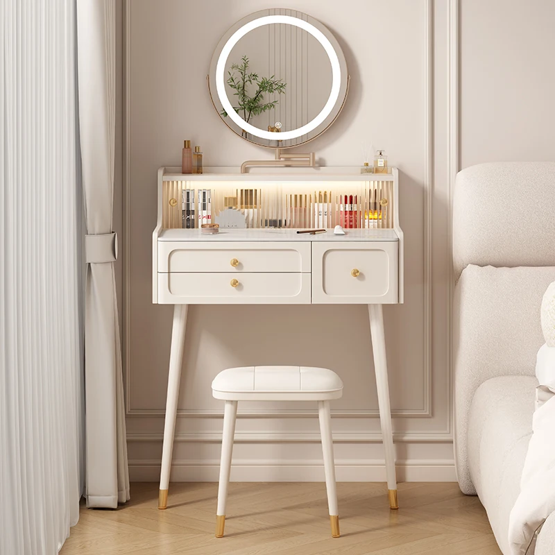 

Aesthetic Minimalist Vanity Tables Girls Makeup White Drawer Vanity Tables Bedroom Mirror Cheap Schmink Tisch Home Furniture