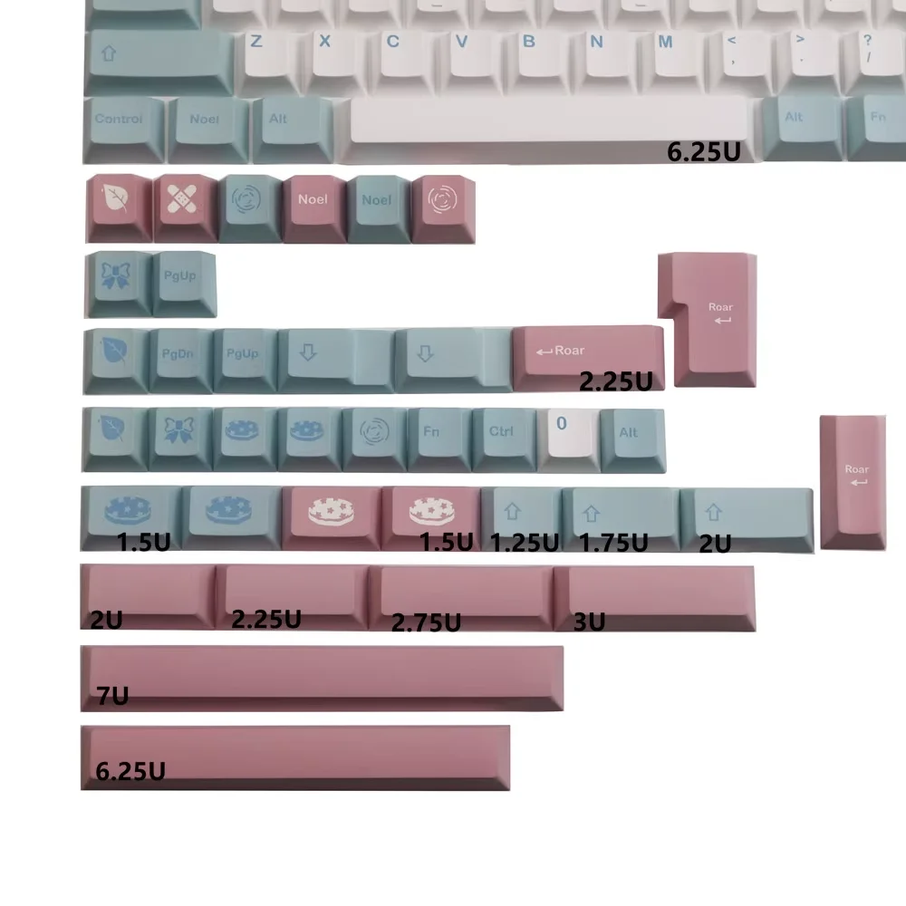 142 Keys GMK Noel Keycaps Bahasa Inggris PBT Keycap Dye-Sublimation Cherry Profile Untuk Keyboard Mekanik MX Key Cap 2.25U 2.75U ISO