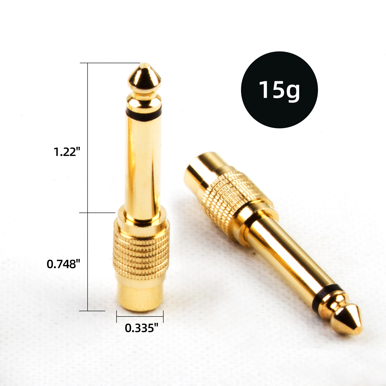 Yinyu 6.35mm to RCA Adapter Gold Plated 1/4 Inch Jack to RCA Male Stereo Audio Cable Connector for Home Theater Speaker System