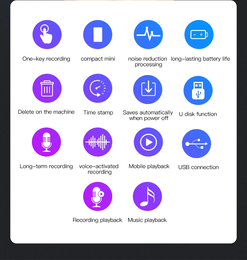 8/16/32GB المنشط مسجل صوت رقمي صغير Espia تسجيل صوتي صغير مايكرو الصوت الإملاء مسجل الصوت السري مشغل MP3 #3