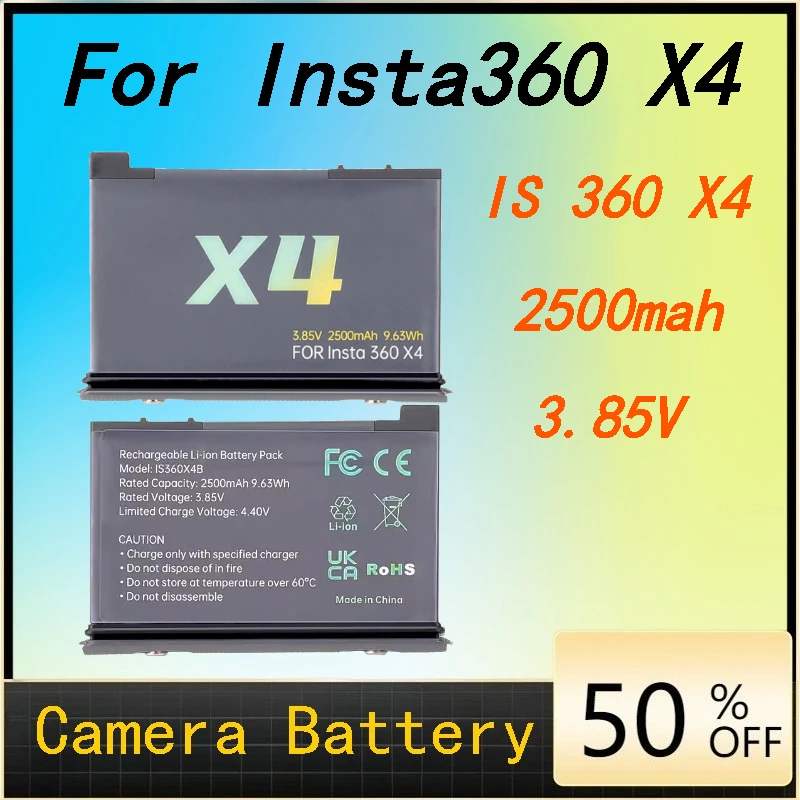 

Insta360 X4 Action Camera Full Decoding High Performance 2500mAh Battery