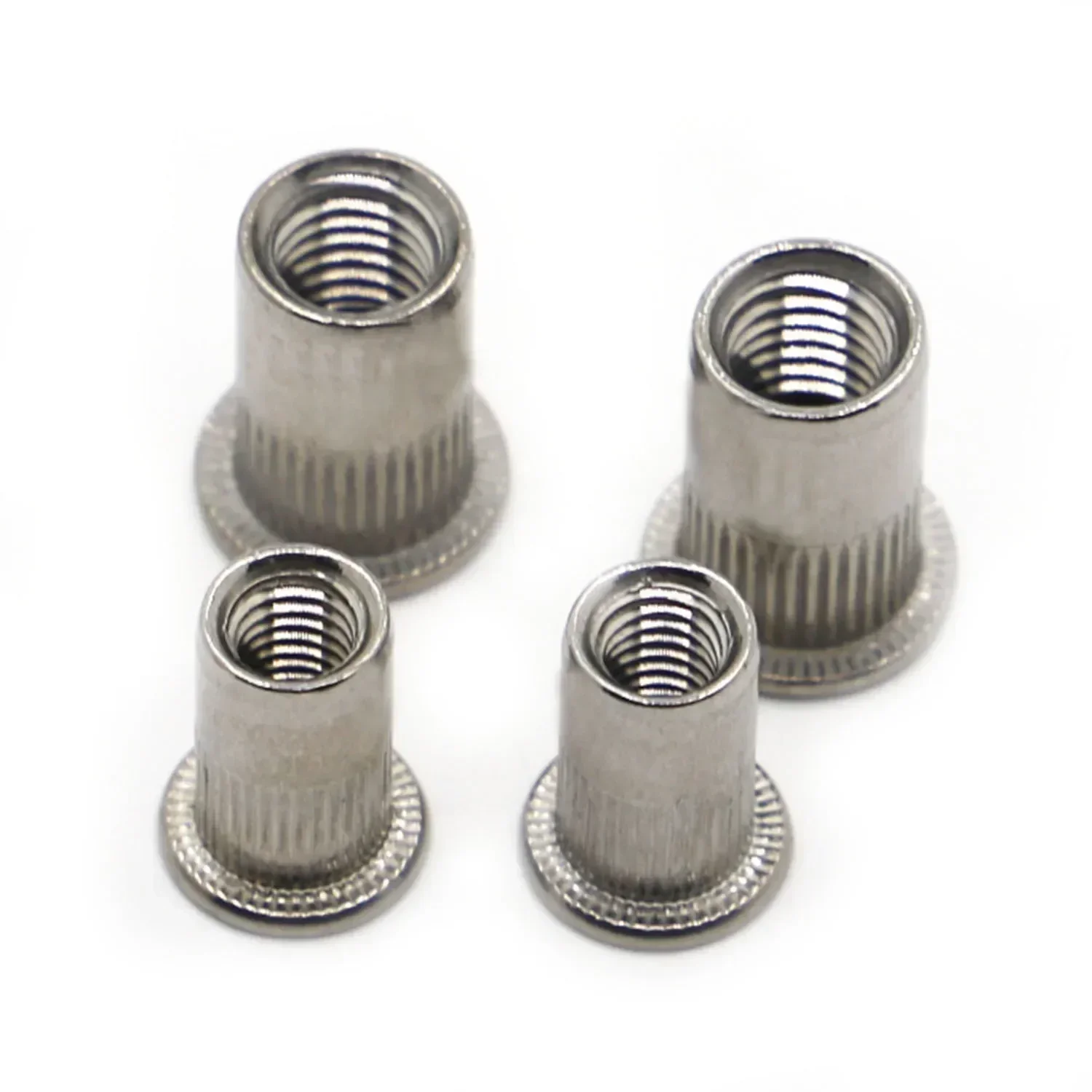 M3 M4 M5 M6 M8 M10 M12 304 Stainless Steel Rivnut Flat Head Threaded Nut Vertical Stripe Rivets Insert Nutsert Cap Rivet Nuts