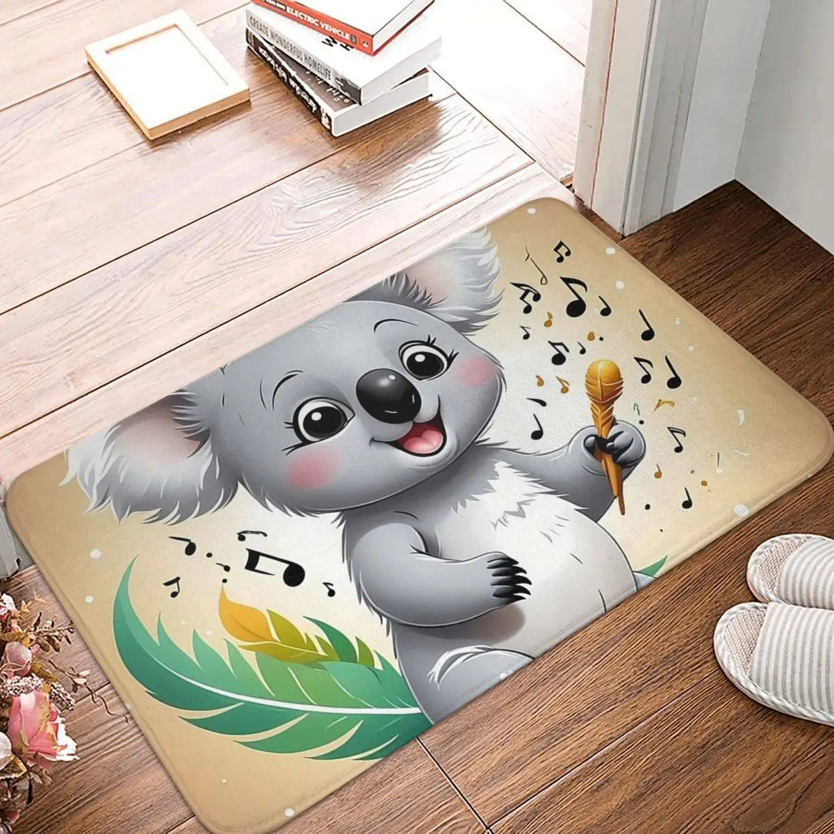 Adorable Baby Koala Sings Anti-slip Doormat Floor Mat Antiwear Carpet Rug for Kitchen Entrance Home Bedroom Footpad Mats