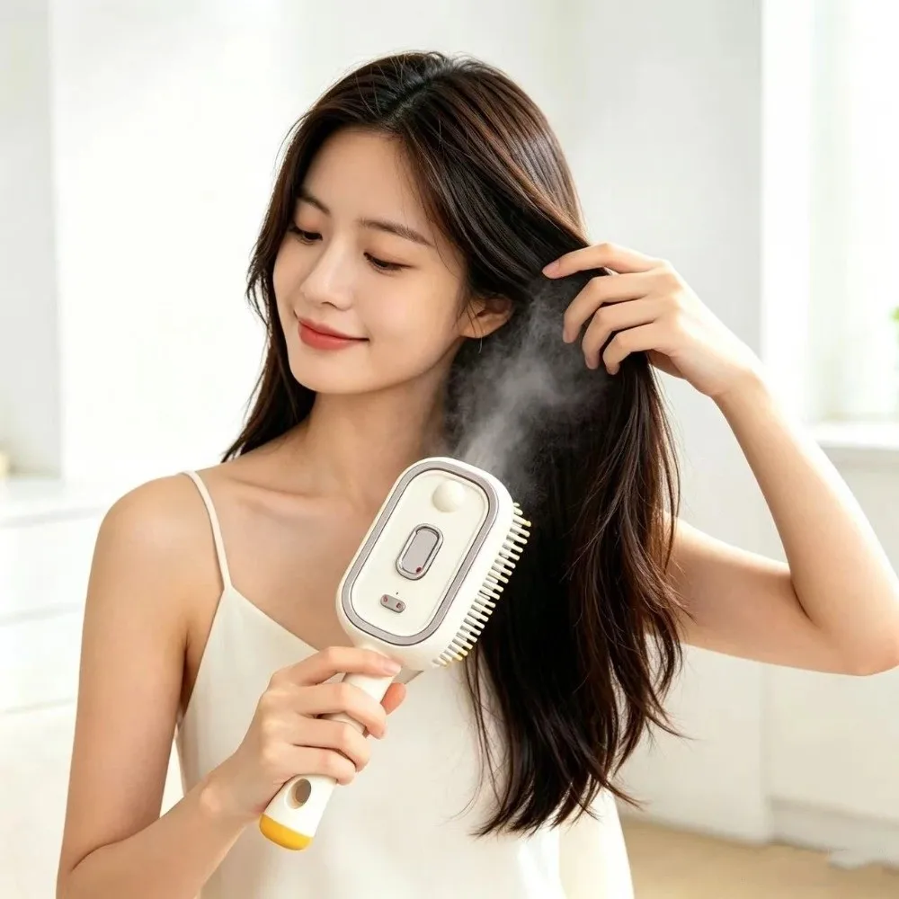 Multi-Function Red Light Spray Massage Comb Hair Care Anti-Frizz Large Tank Electric Spray Hair Brush Anti-Static Essential Oil
