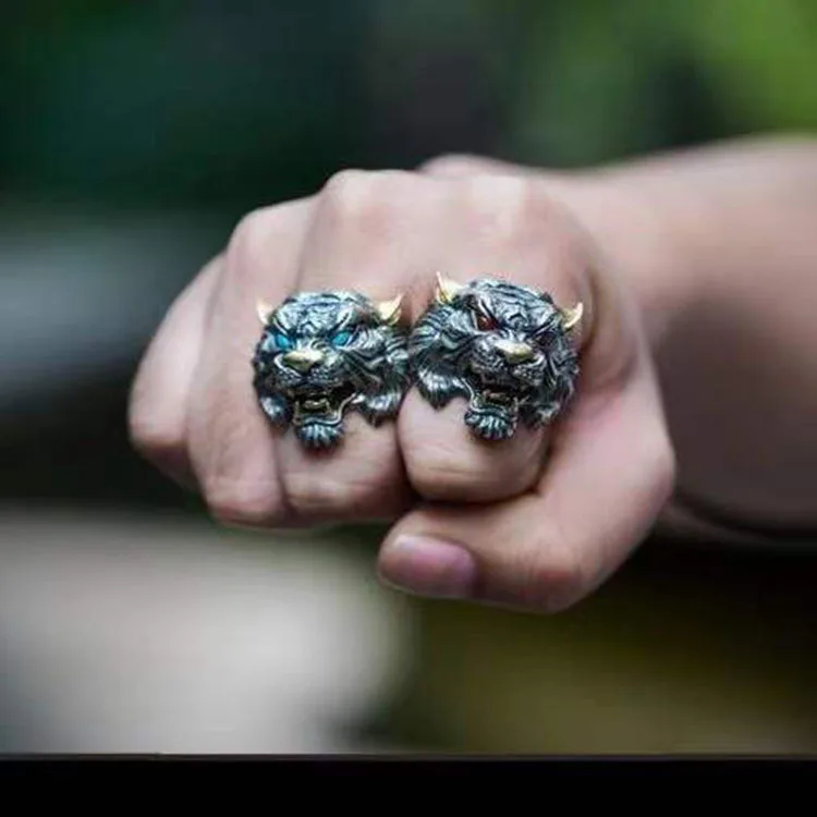 Retro Tiger Ring Unisex Domineering Personality Fashion Adjustable Ring Couple Ring Gift