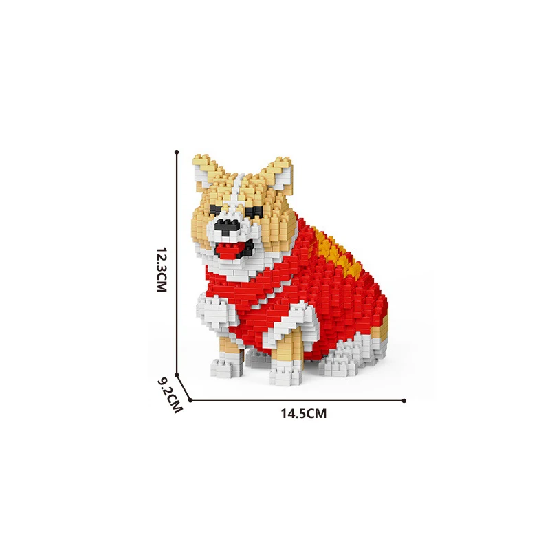 Lovely Pet Puppy Animal Nanobrick Cartoon Dog Micro Diamond Block Corgi Dobermann Golden Retriever Poodle Building Brick Toys