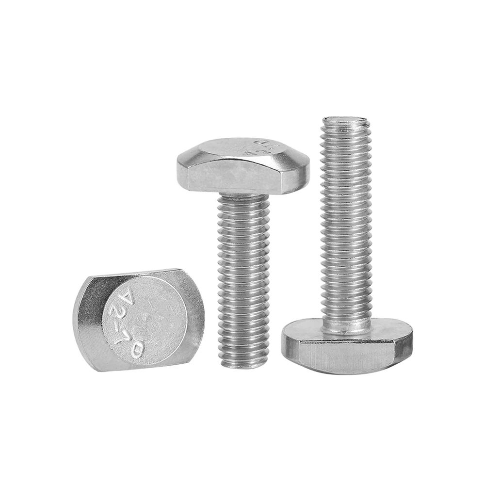 M5 M6 M8 M10 M12 T-Style Screw Punching Groove Rectangle Hammer Head Bolt GB37t Mold Pressing Plate Screws 304 stainless steel