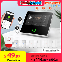 Staniot WiFi 4G Wireless Security Alarm System Built-in Louder Siren Tuya Smart Home Burglar Kit with 5-Year Contact Sensor