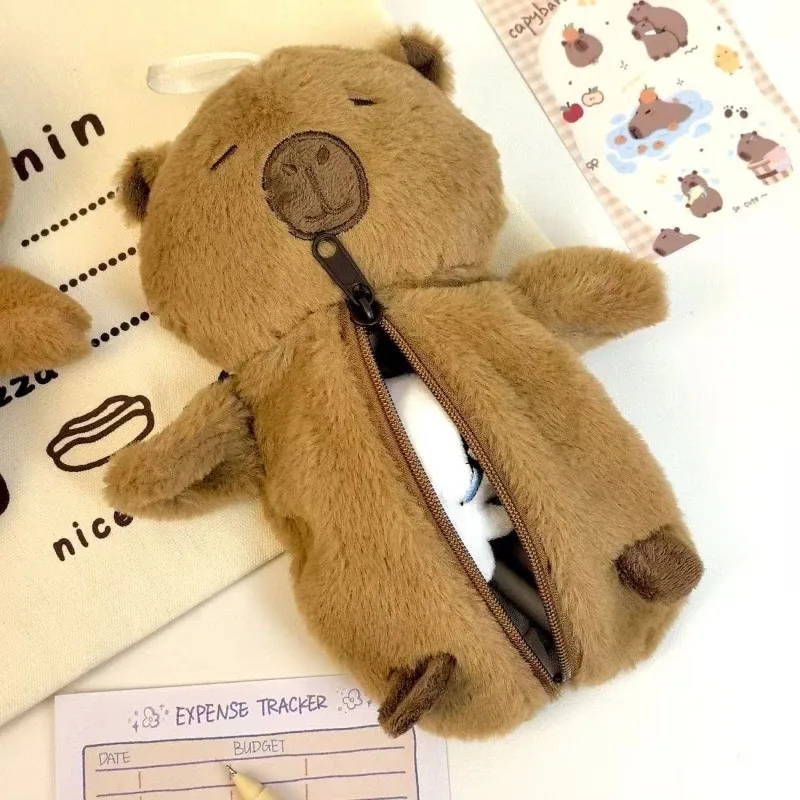 

Kapibala Cartoon Plush Pencil Case Soft Fashionable Creative Niche Student Stationery Storage Bag Women Accessories Wholesale