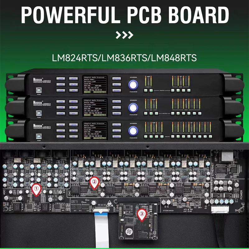 Nuoxun LM848RTS 4 Input 8 Output DSP Digital Audio Processor Loudspeaker Management System for Array Speakers