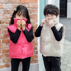 Children's down cotton vest in autumn and winter, small and medium-sized children's baby thicker vest, male and female lamb's wo