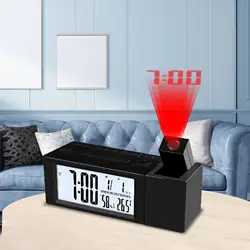 Projection Alarm Clock for Bedroom LED Digital Clock USB Charging Battery Operated 180° Projector Dimmer Snooze Bedside Clock