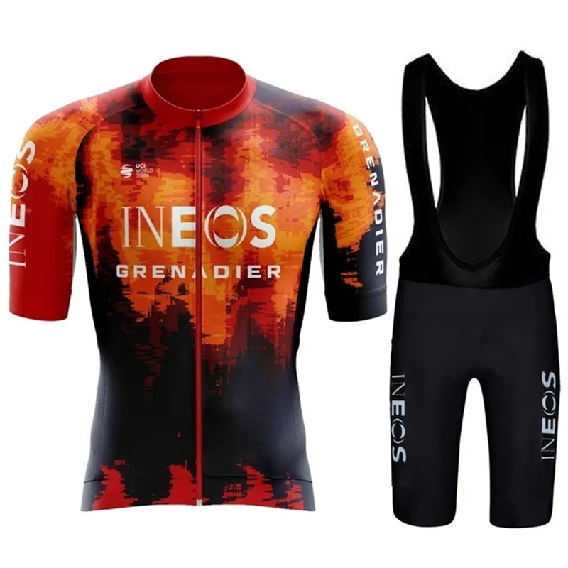 White INEOS Cycling Clothes Mtb Men\'s Bike Clothing Sports Set Summer 2024 Maillot Cycle Jersey Spring Mens Sets  Gel Bib Shorts