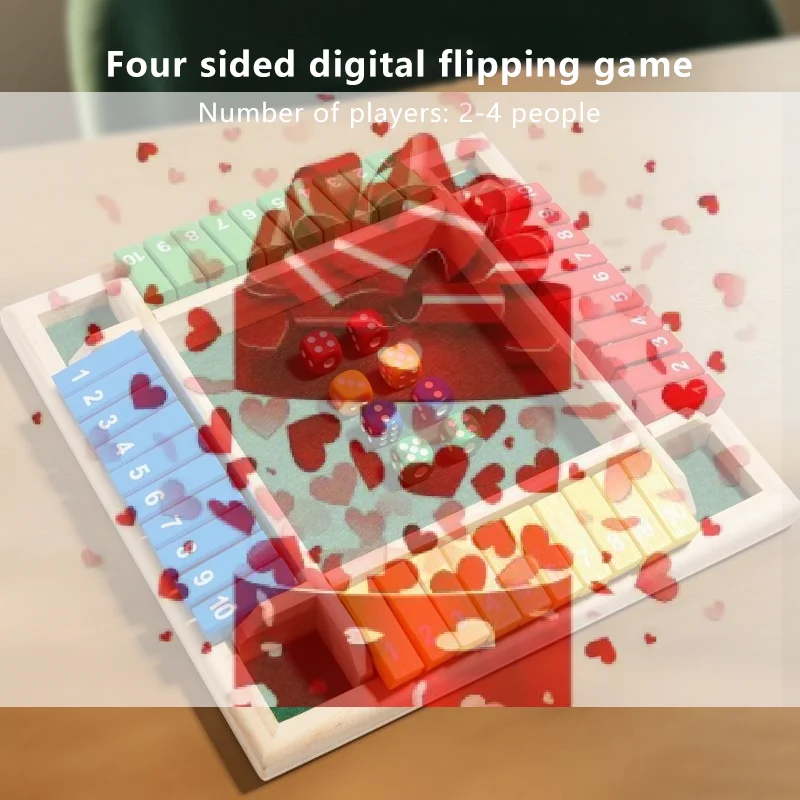 

Настольная игра Shut The Box с 10 цифрами на четырех сторонах, набор для вечеринок, клубных игр, пивных игр, для 4 игроков, настольная игра с цифрами