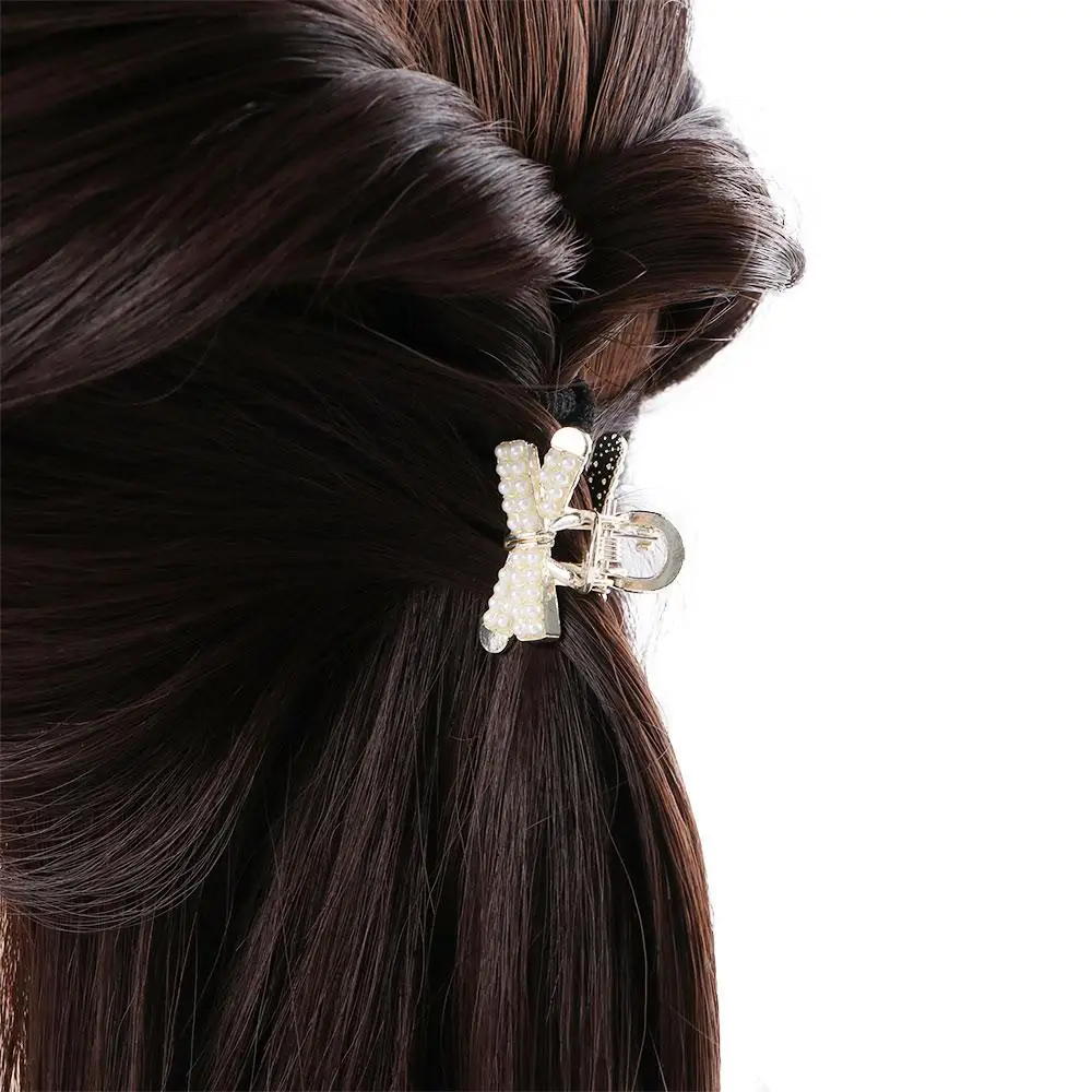 جميل الكورية هدية سبيكة الحب القلب الحد الأدنى نمط صغير السلطعون كليب إكسسوارات الشعر النساء دبوس الشعر القوس مشبك شعر