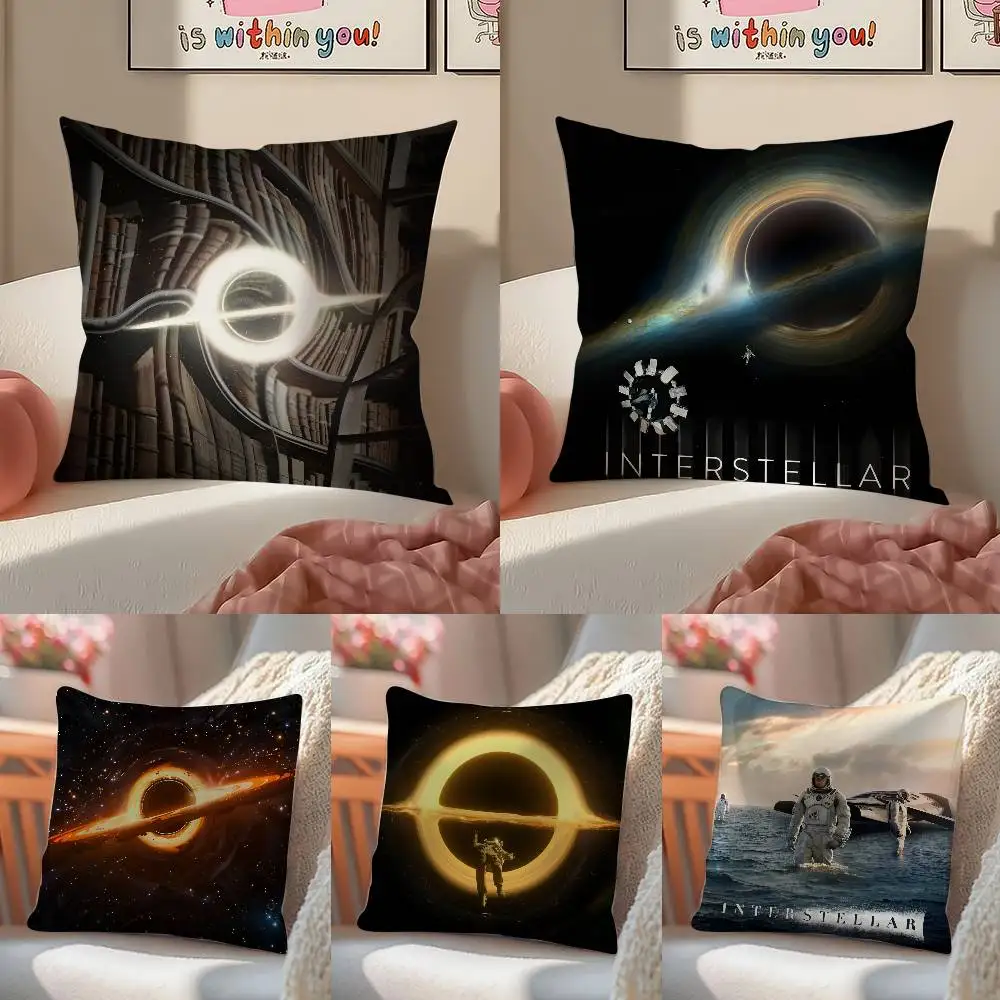 Fiction Planet Style Interstellar Travel-A كيس وسادة مريح أريكة سرير حريري أنيق غير مرئي سحاب غطاء وسادة مزخرف #1