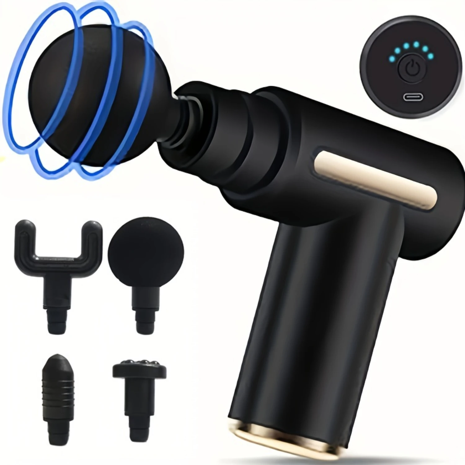 

Mini Massage Gun - Usb Rechargeable, Portable Muscle Relaxer For Neck, Back & Body Pain Relief, Deep Tissue Massager With Singl