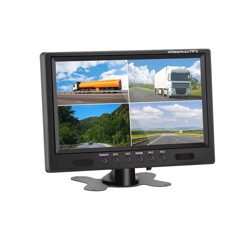 A97I-HD 9 Inch Backup Camera Monitor Quad Split Screen 4 Channels Rear View Reverse Color TFT LCD Display For Car SUV Vehicle