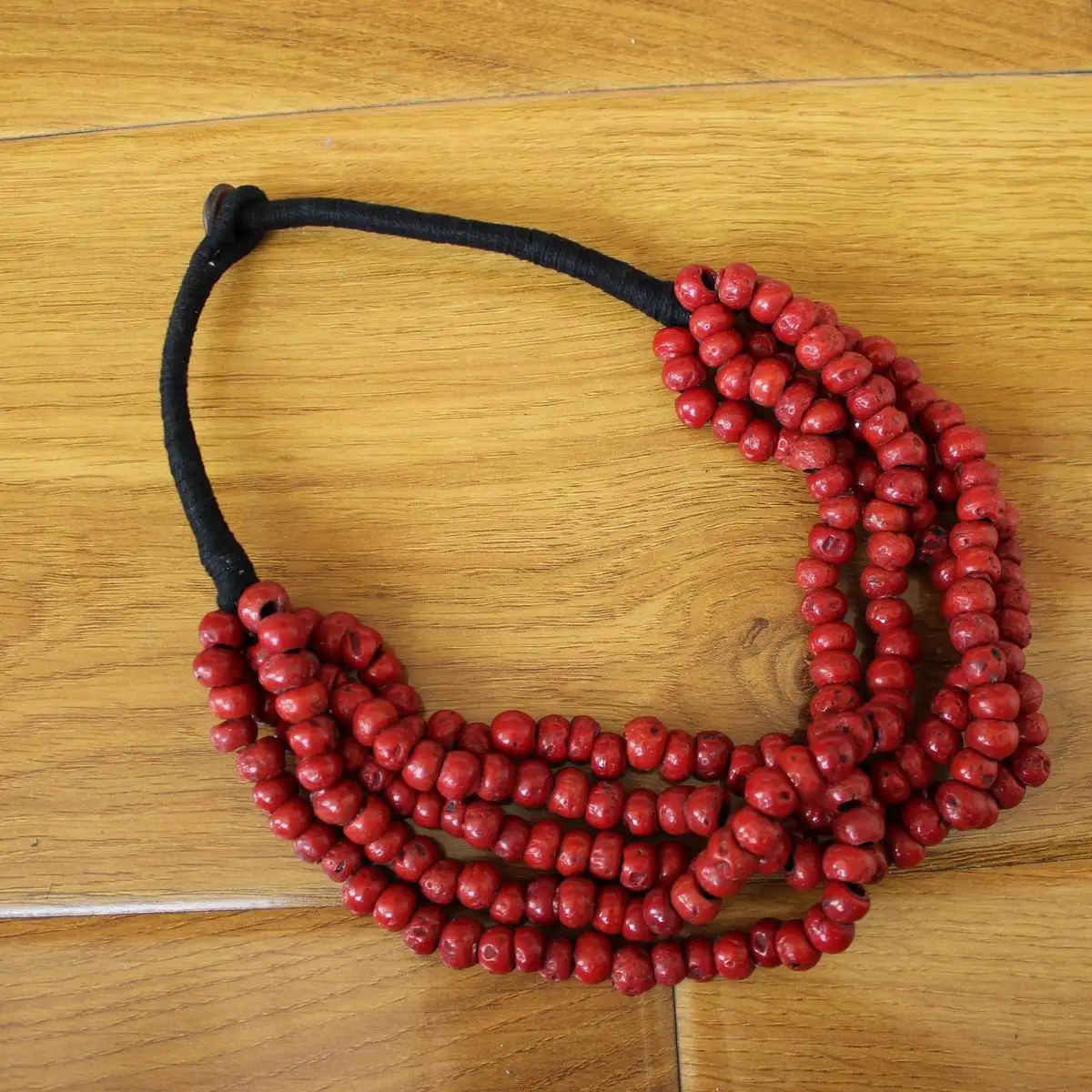 NK160 Vintage Tibetan Red Artificial Coral Beads Necklace,Handmade Nepal 5 Layers 53cm Women Necklace