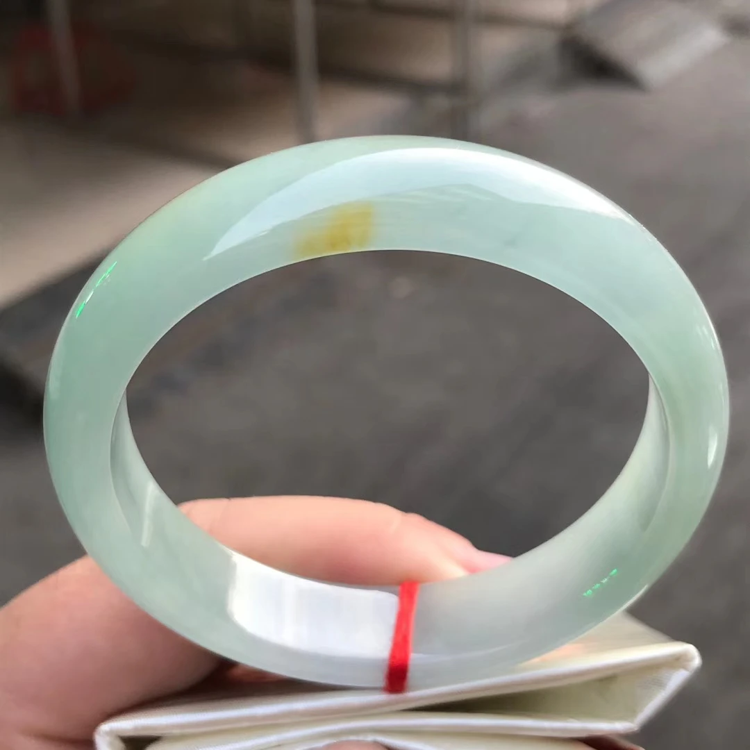 

Только один! 58,5 мм, сертифицированный (класс A), 100% натуральный зеленый жадеитовый нефритовый браслет, женский браслет