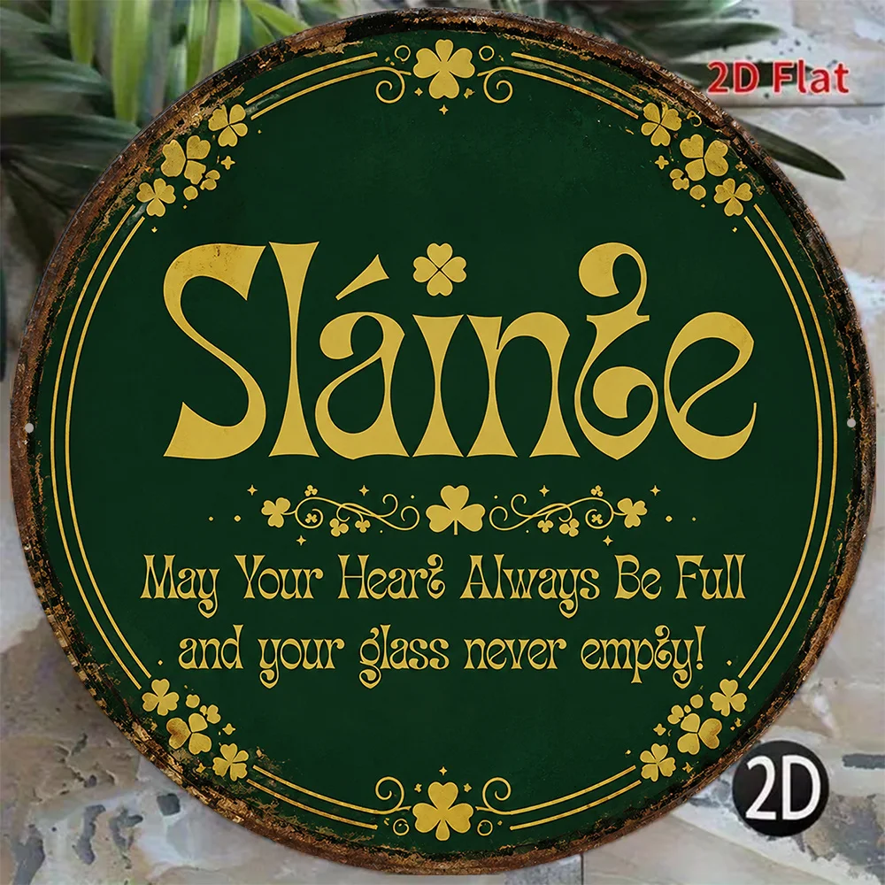 2D Vintage Metal Sign Plaque Slainte Irish Blessing Wall Decor Bar Home Pub Restaurant Gift