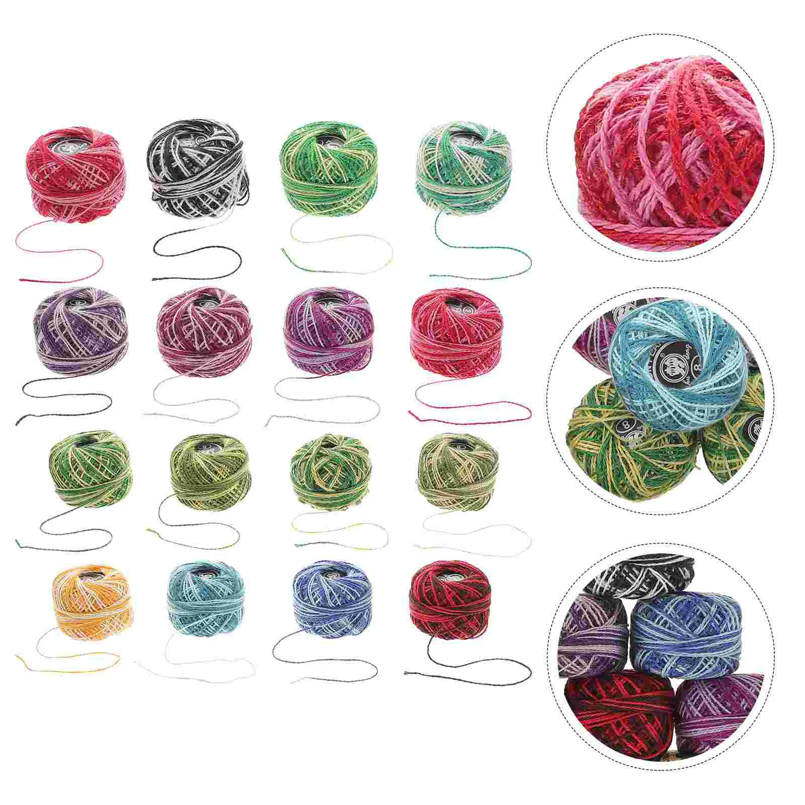 

16 Roll Embroidery Thread Set Cross Stitch Embroidery Wool Cotton Line Craft Supplies for Home Gift Making (Mixed Color)