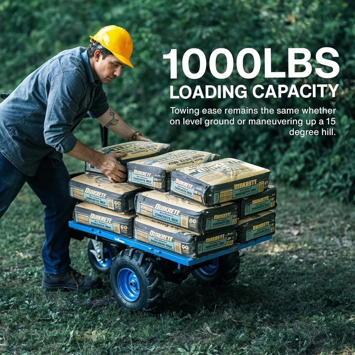 عربة خدمة المرافق عربة اليد الكهربائية فائقة التحمل 48 فولت تيار مستمر بطارية ليثيوم أيون تعمل بالطاقة، تحميل 500 رطل وأكثر من 1000 رطل