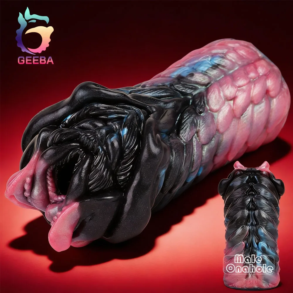 GEEBA Fantasy Alien Male Masturbator Silicone Men's Penis Stroker Pocket Pussy Onahole Single Channel Sex Toys With Storage Bag