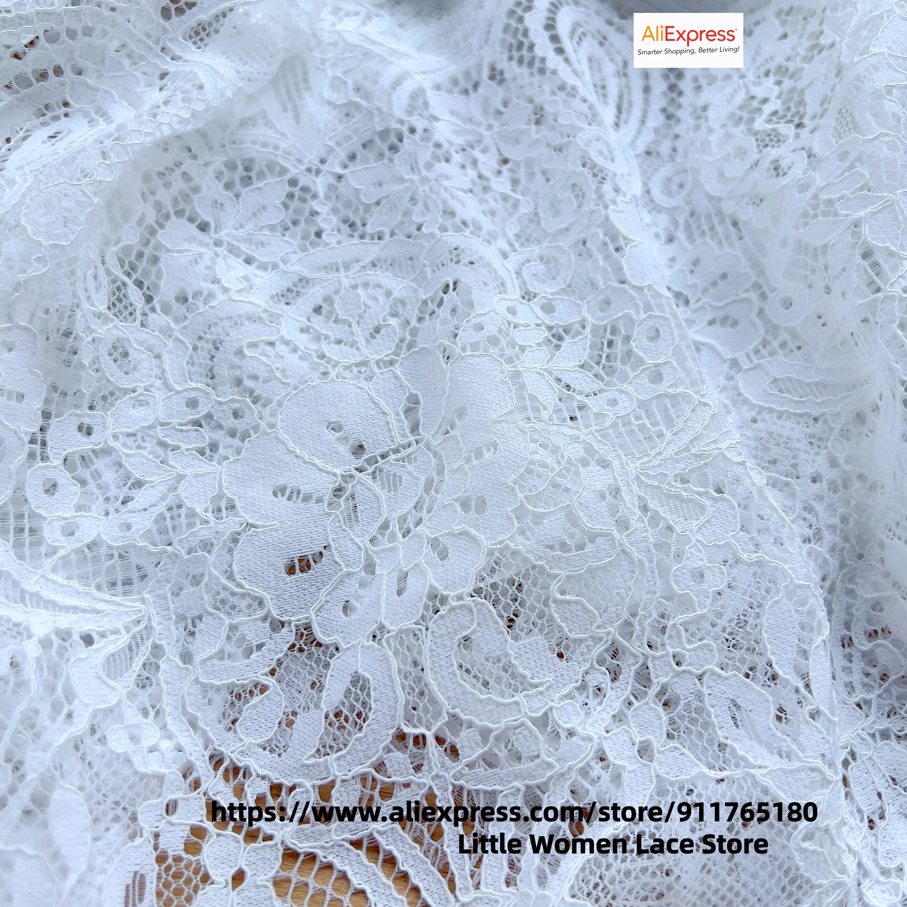 Boder Lines Cord Lace Fabric Milky Off White Color Lady Dress Lace Soft 1.5M Wide, 3M Long