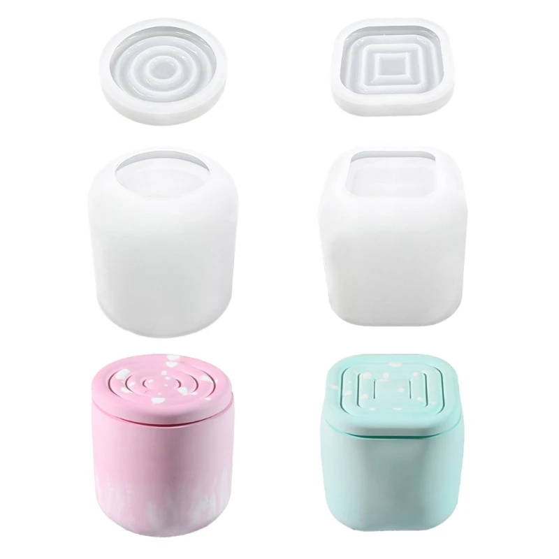 

Silicone Jewelry Box Molds Epoxy Resin Mould Storage Container Mold for Jar