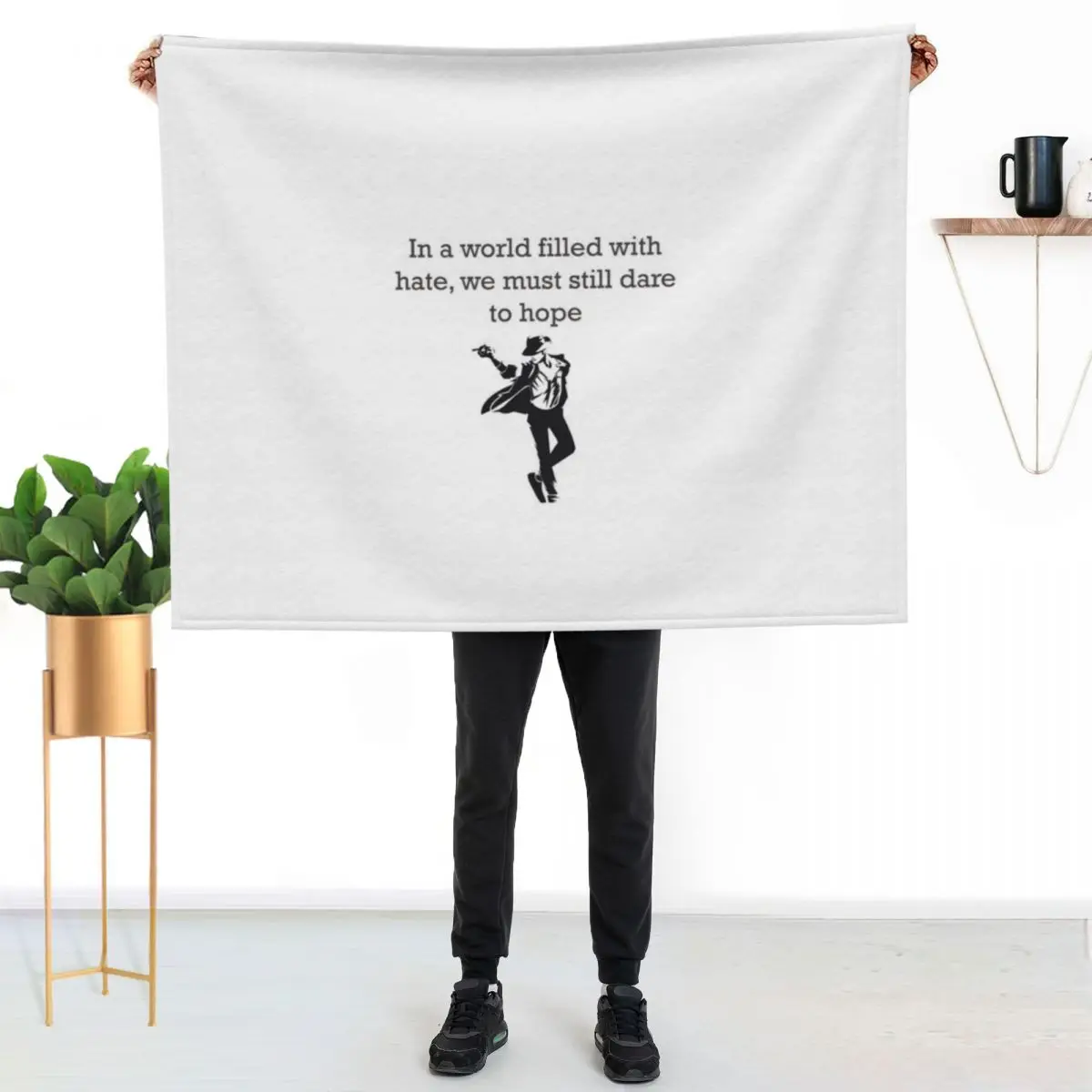 

Micheal Jackson quotes Throw Blanket Wrinkle Resistant Lightweight Blanket