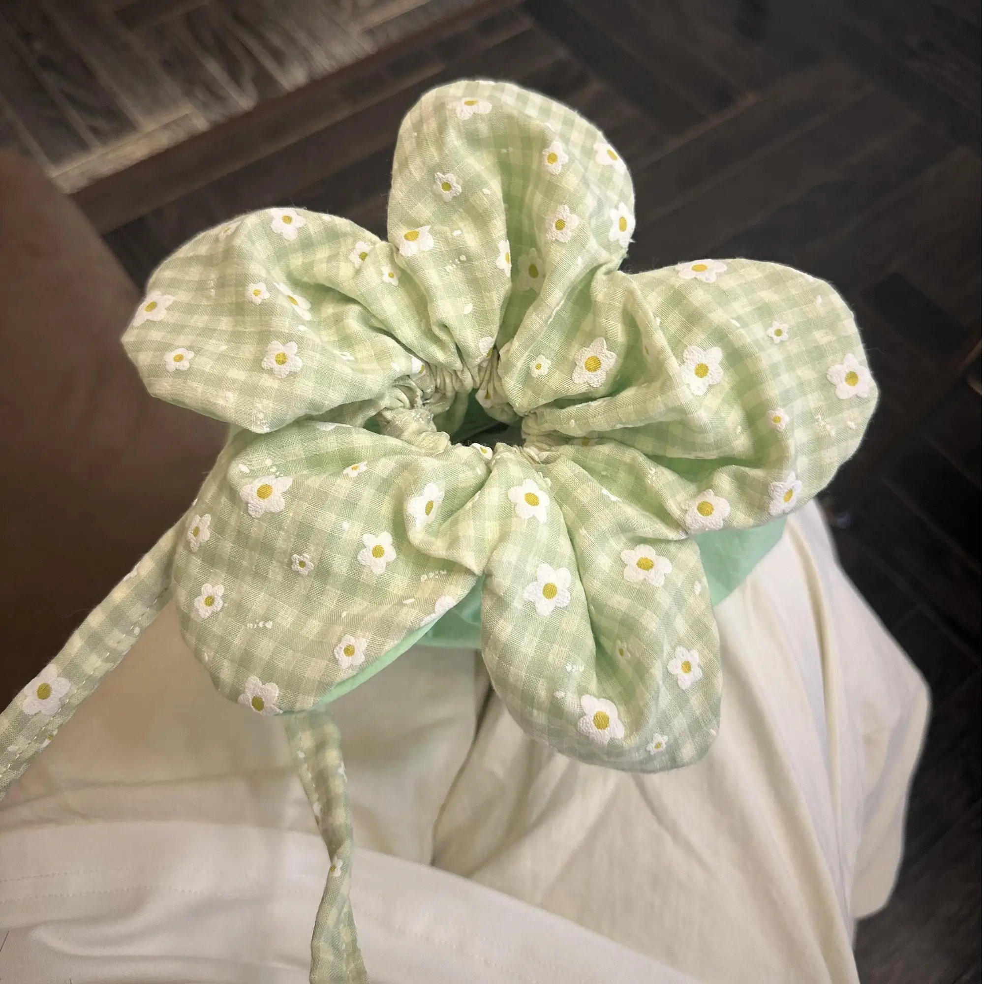 

Drawstring Flower Ins Storage Bag Sweet Single Shoulder Crossbody Handbag for Women