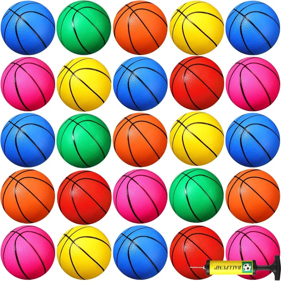 30 Uds. Mini pelotas de baloncesto de 6 pulgadas con bomba Mini aro juego de baloncesto al aire libre para niños pequeños reemplazo para deportes de piscina de playa principiantes